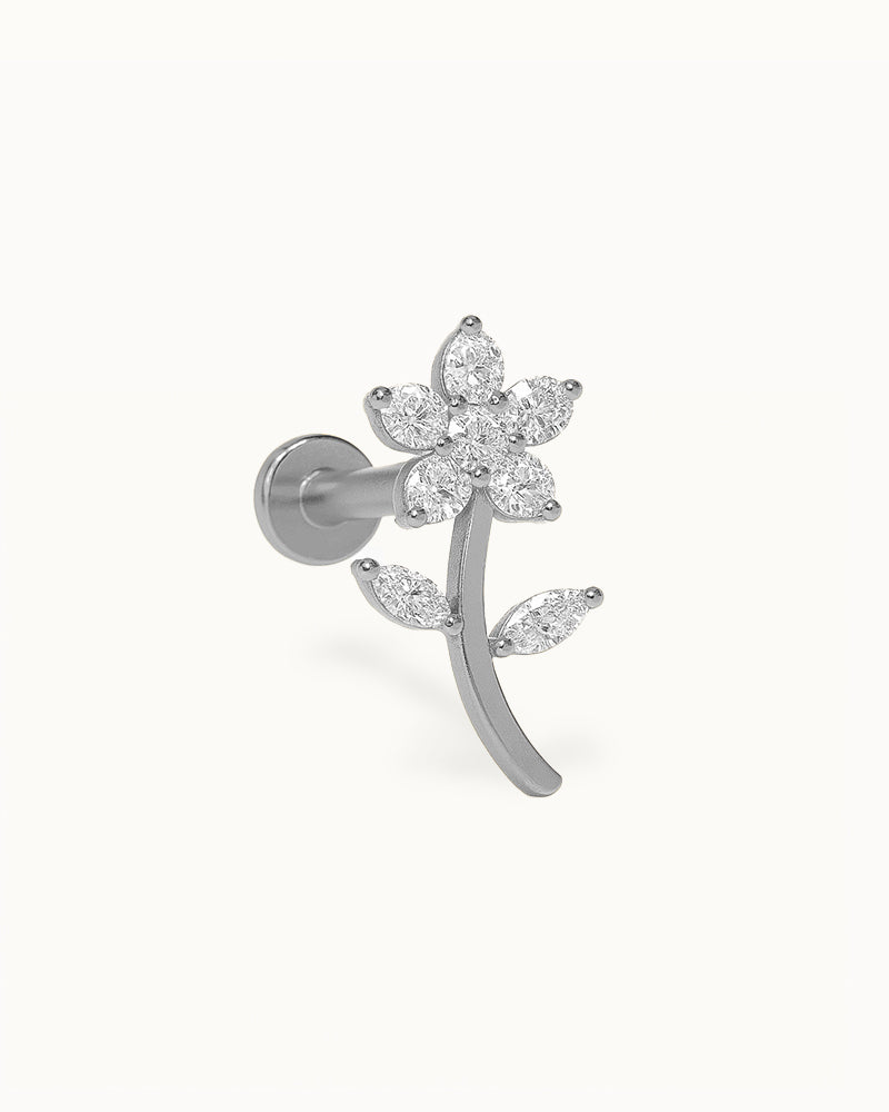 Titanium Sparkling Flower Piercing - Maisie
