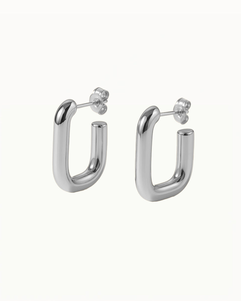 Ovale Hoop Oorbellen - Rosa