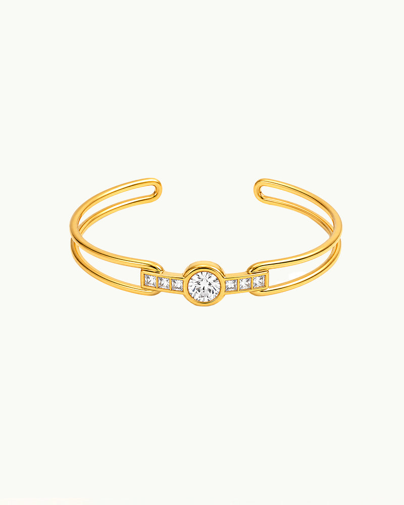Gouden Bangle Armband met Kristallen - Izanne