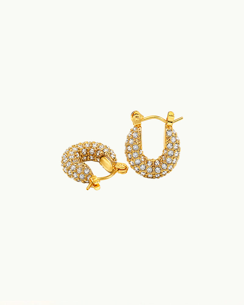 Luxe Pavé Hoop Oorbellen met Kristallen - Lola