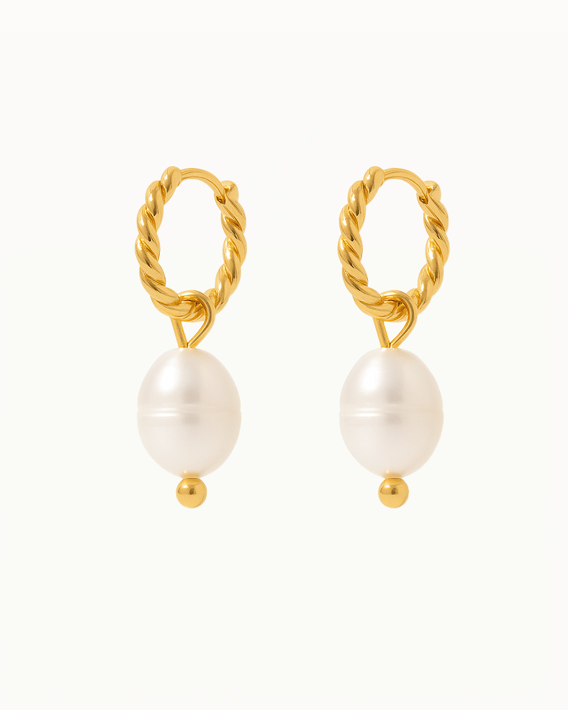 Twist Oorhangers met Parels - Alaina