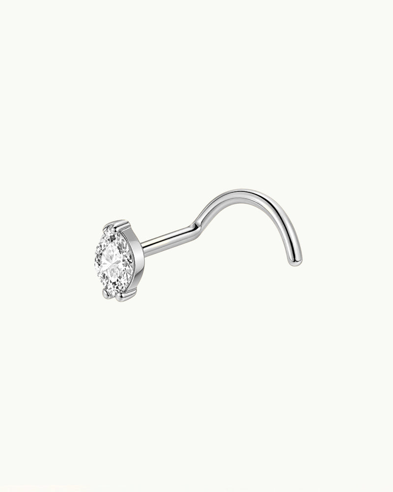 Titanium Neuspiercing Ovaal met Steentje - Manouk