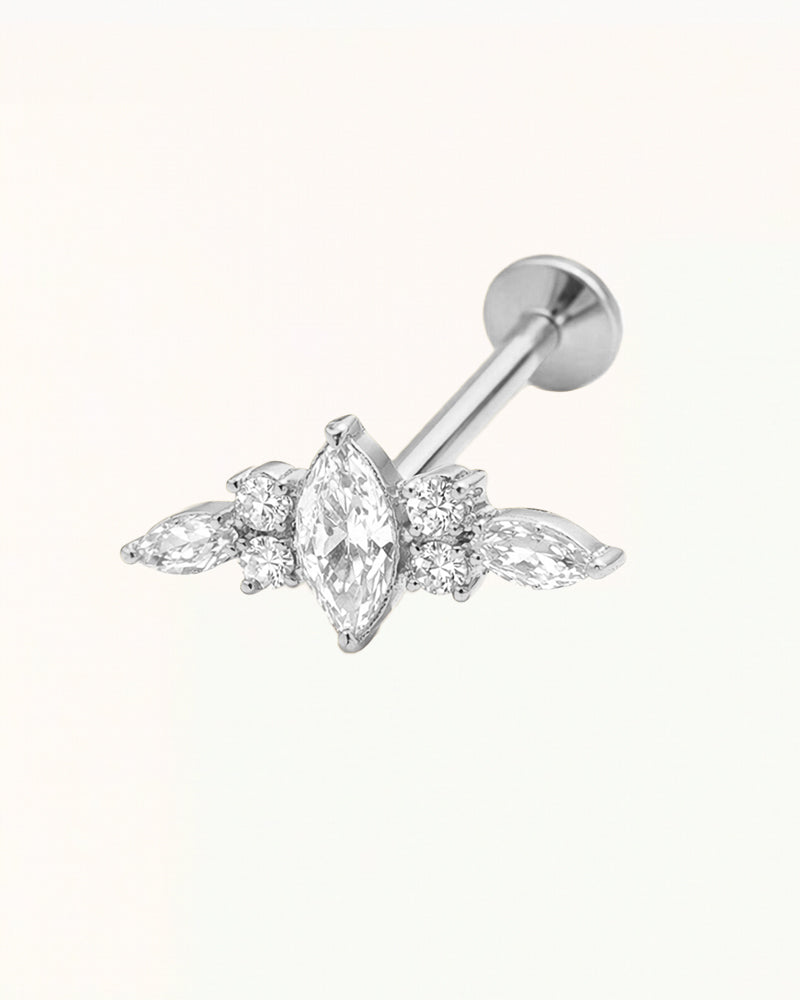 Titanium Ornate Piercing with Sparkling Stones - Alba