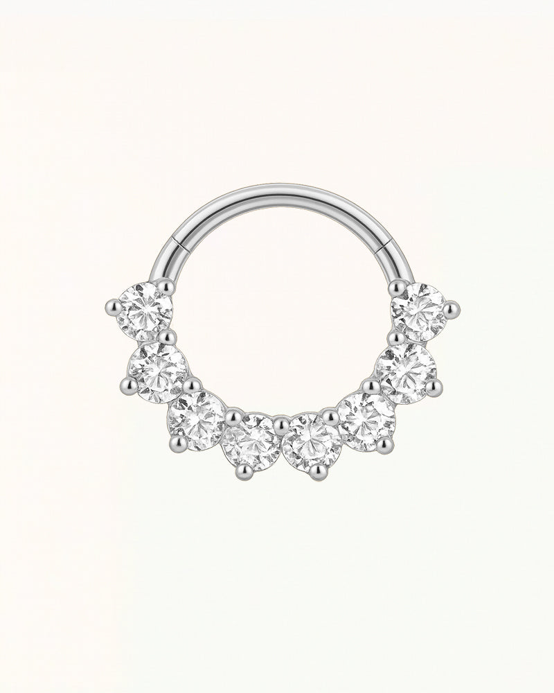 Titanring-Piercing mit funkelnden Steinen - Ciara