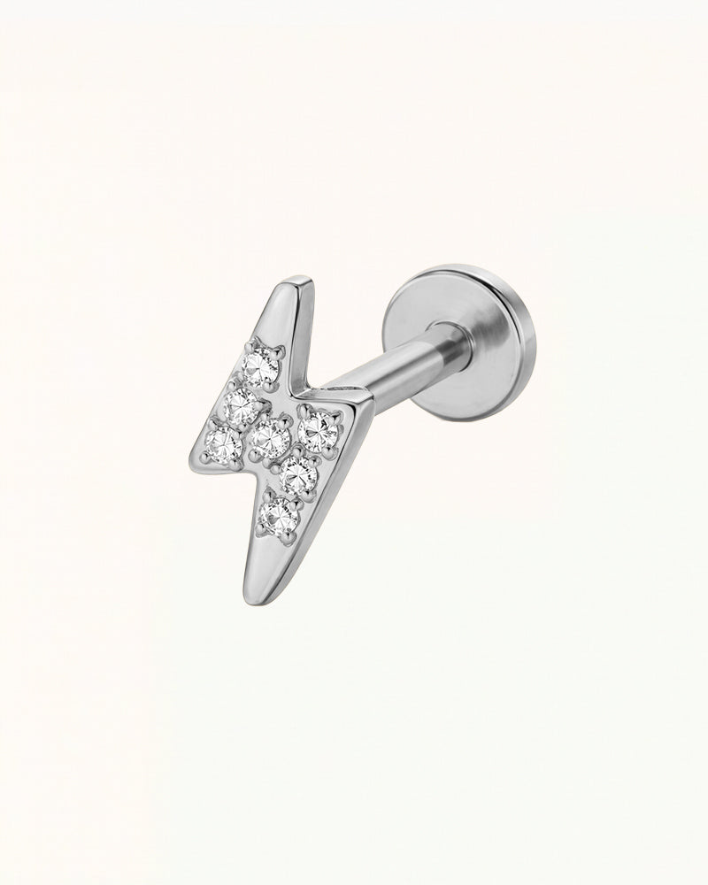 Titanium Lightning Piercing with Crystals - Kira