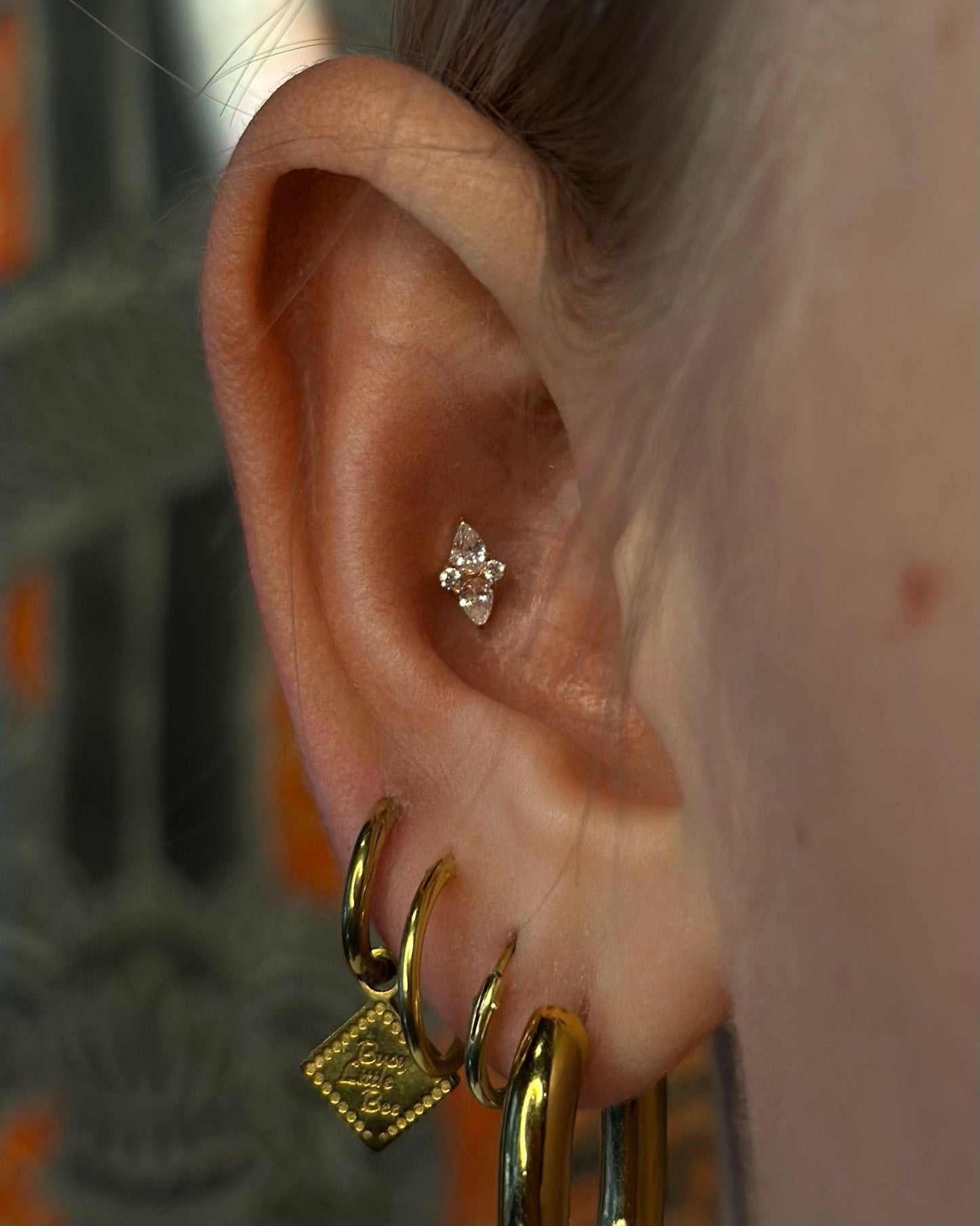 Titanium Diamantvorm Piercing - Thea