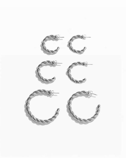 Gedrehte Ohrringe in drei Größen - Aaliyah