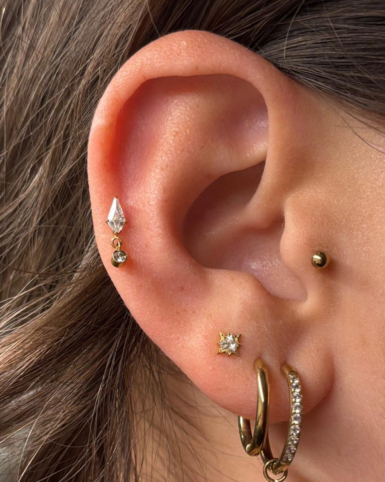 Titanium Diamantvormige Piercing - Afrah