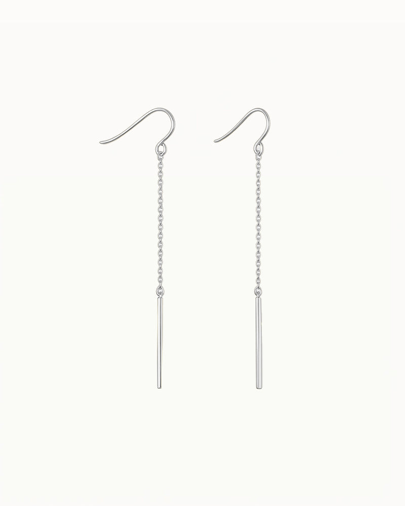 Oorbellen met Fijne Ketting en Staafje - Aileen