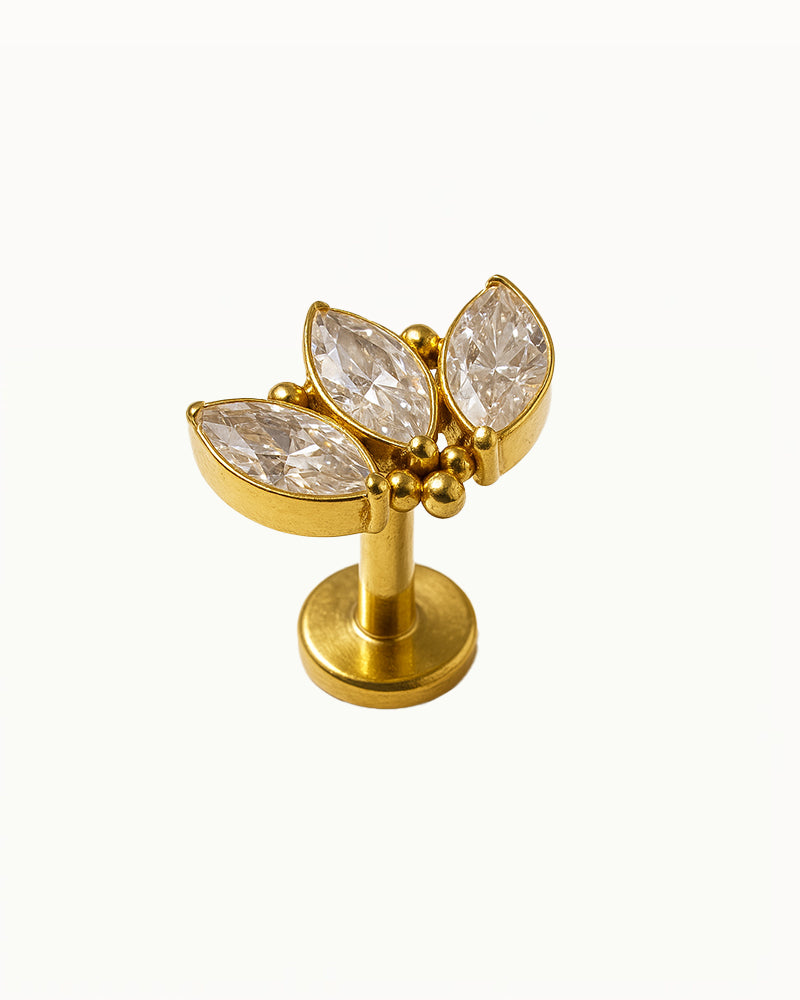 Titanium Gold Leaf Piercing - Daisy