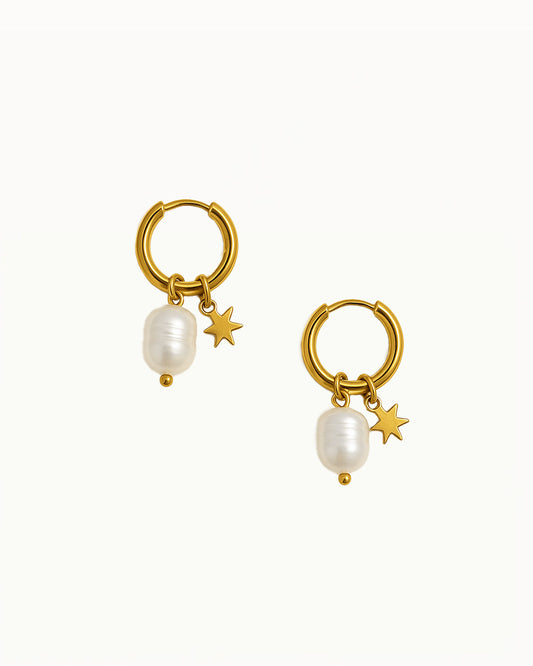 Parel Oorbellen met Sterretje - Durga