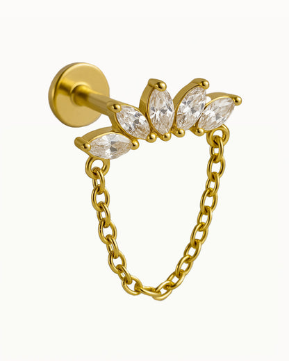 Piercing en titane avec chaîne - Elsie