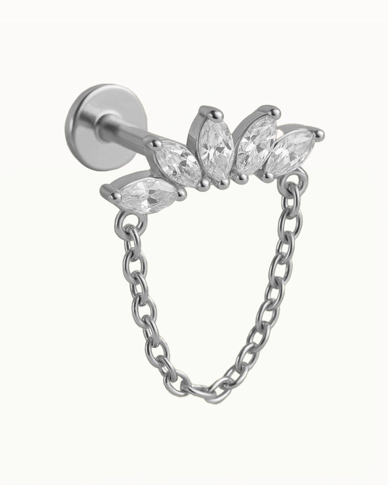 Piercing en titane avec chaîne - Elsie