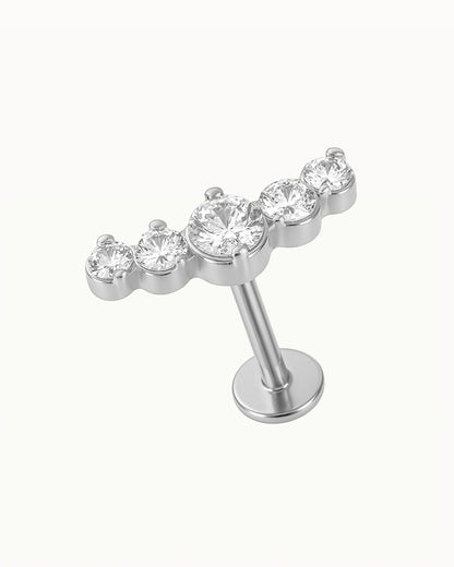 Titanium Piercing met Ronde Kristallen - Esia