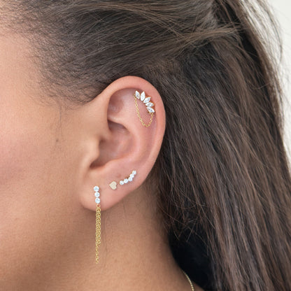 Titanpiercing mit Kette - Elsie