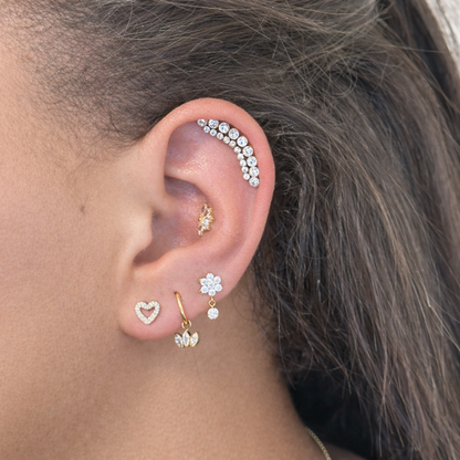 Titanium Lotus Bloem Piercing met Kristallen - Dakota