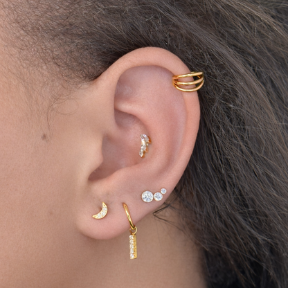 Titanium Piercing Minimalistische Ronde Kristallen - Isra