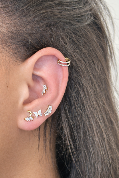 Titan-Doppelreihen-Kristallring-Piercing - Miri