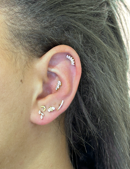 Titanium Piercing Bee with Crystals - Klaudia