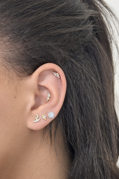 Titanium Star Cluster Piercing with Crystals - Marie
