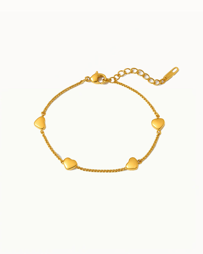 Gouden Armbandje met Hartjes - Kori