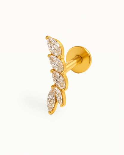 Titanium Piercing met Kristallen Boog - Luciana