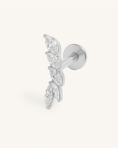 Titanium Piercing met Kristallen Boog - Luciana