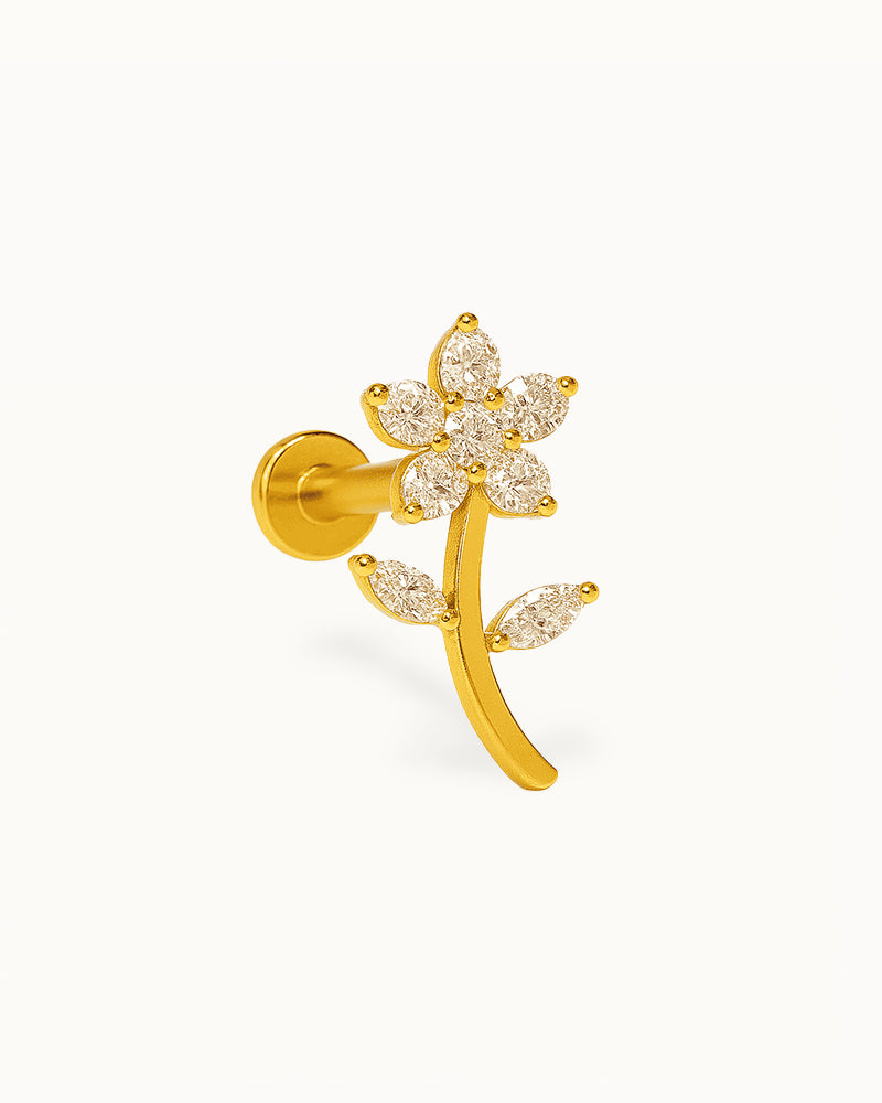 Titanium Sparkling Flower Piercing - Maisie