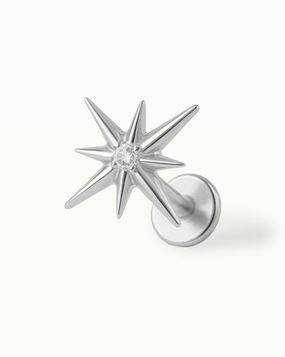 Titanpiercing mit Stern und Kristall - Margot