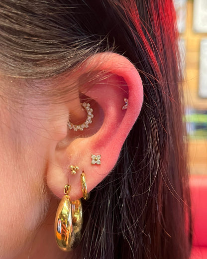 Titanium Piercing met Twee Kristallen - Medina