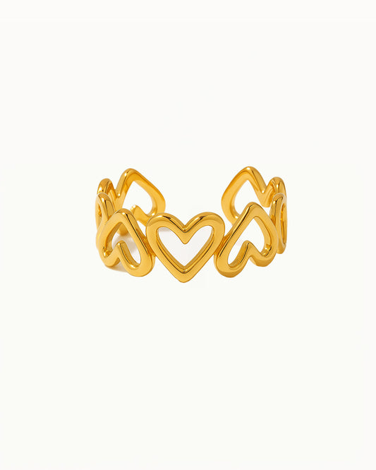 Gouden Hartjesring - Verstelbaar - Melina - R56