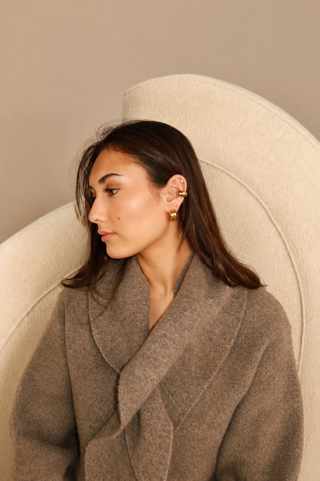 Gouden Chunky Verstelbare Ear Cuff - Solana