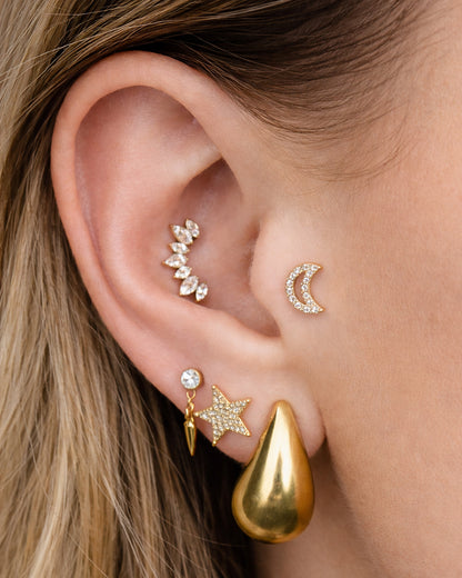 Titanium Bold Piercing met Kristallen - Noella