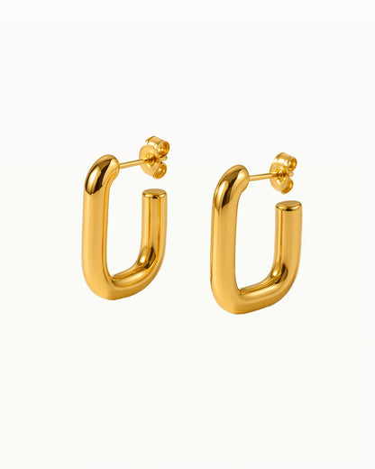 Ovale Hoop Oorbellen - Rosa