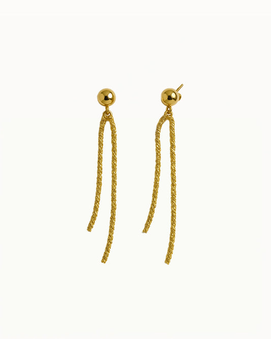 Lange Oorbellen met Bolletje - Rosalia