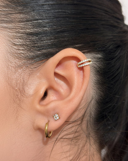 Titanium Dubbele Ring met Steentjes Piercing - Selma