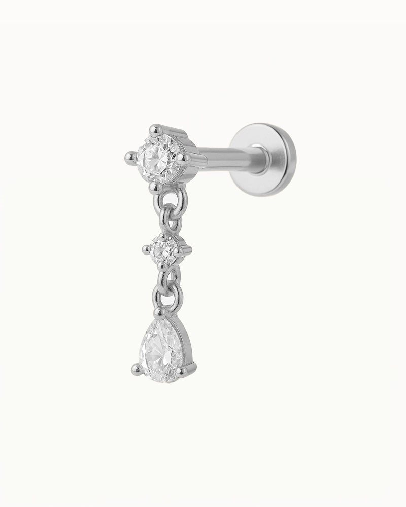 Titanium Dangle met Druppelvormige Kristal - Sienna