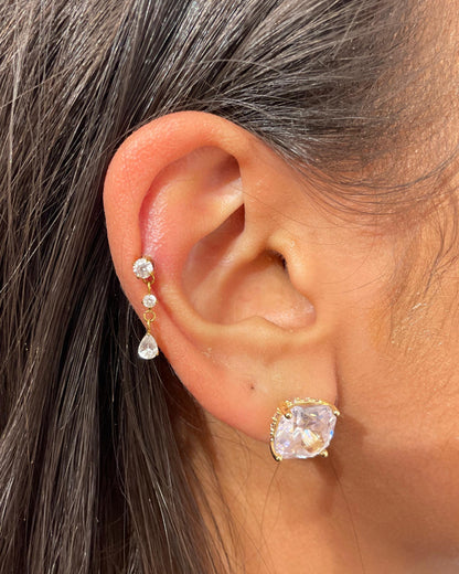 Titanium Dangle met Druppelvormige Kristal - Sienna