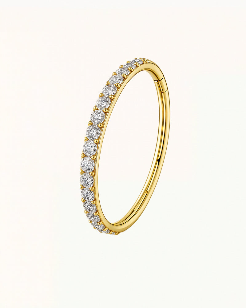 Titanium Ring Piercing met Kristallen - Sylvana