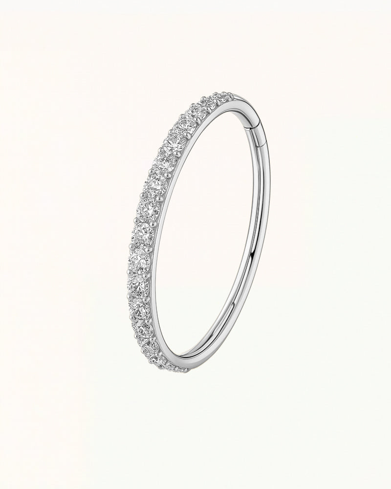 Titanium Ring Piercing met Kristallen - Sylvana