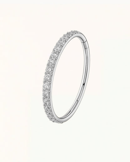 Titanium Ring Piercing met Kristallen - Sylvana