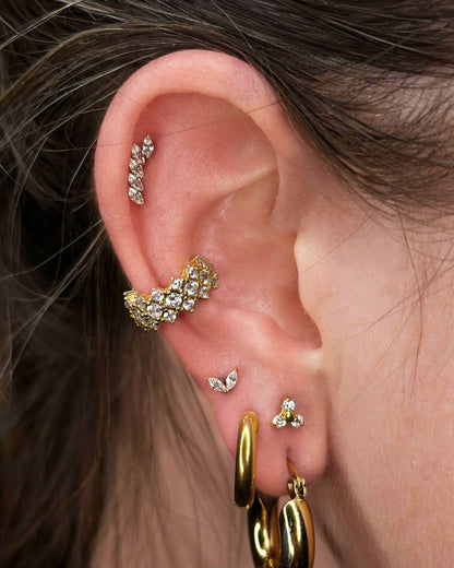 Titanium Piercing met Twee Kristallen - Medina