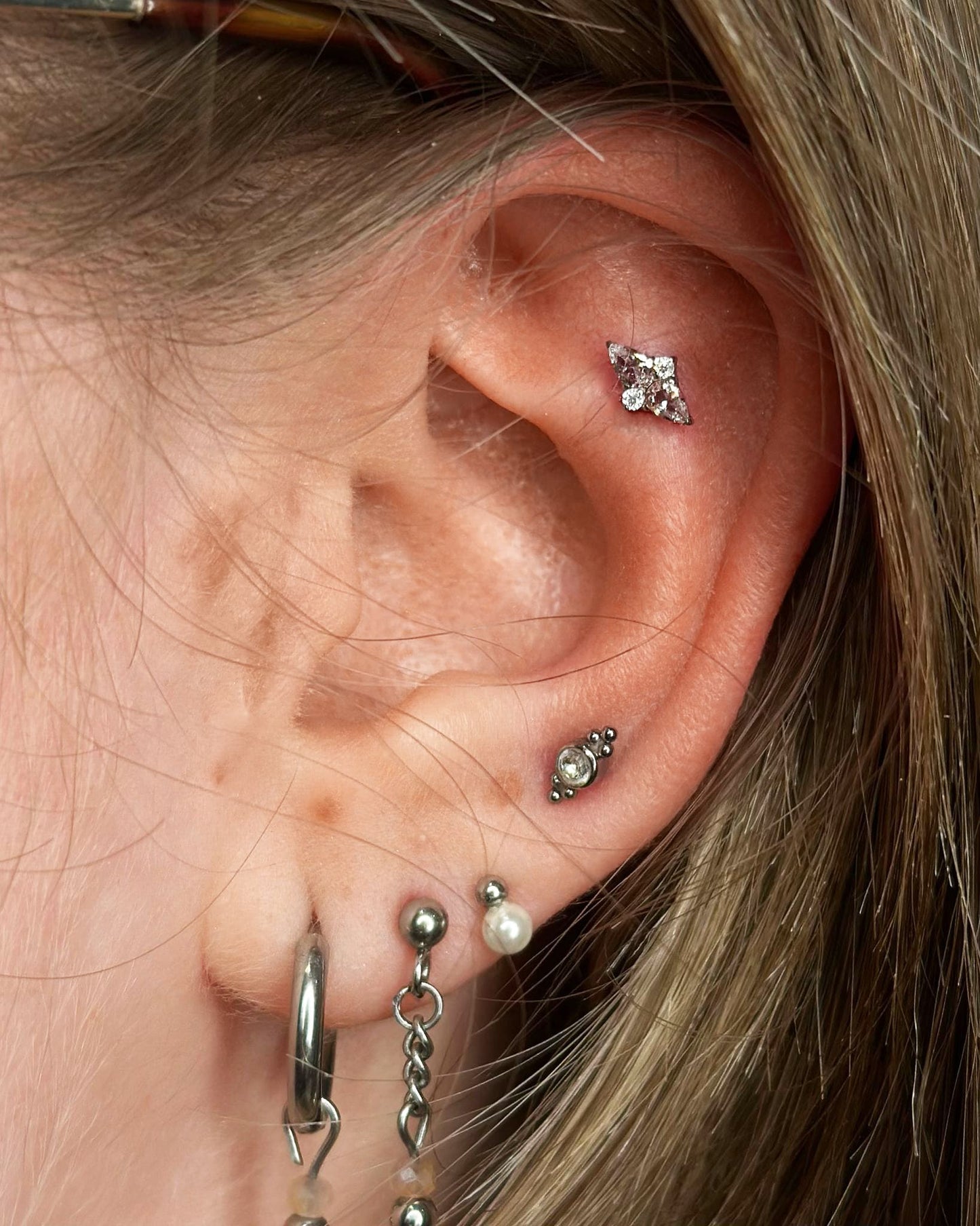 Titanium Diamantvorm Piercing - Thea