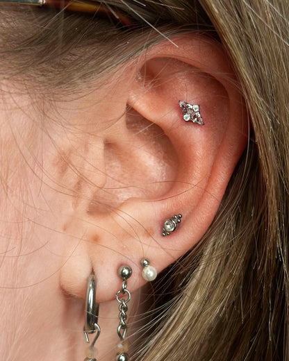 Titanium Diamantvorm Piercing - Thea