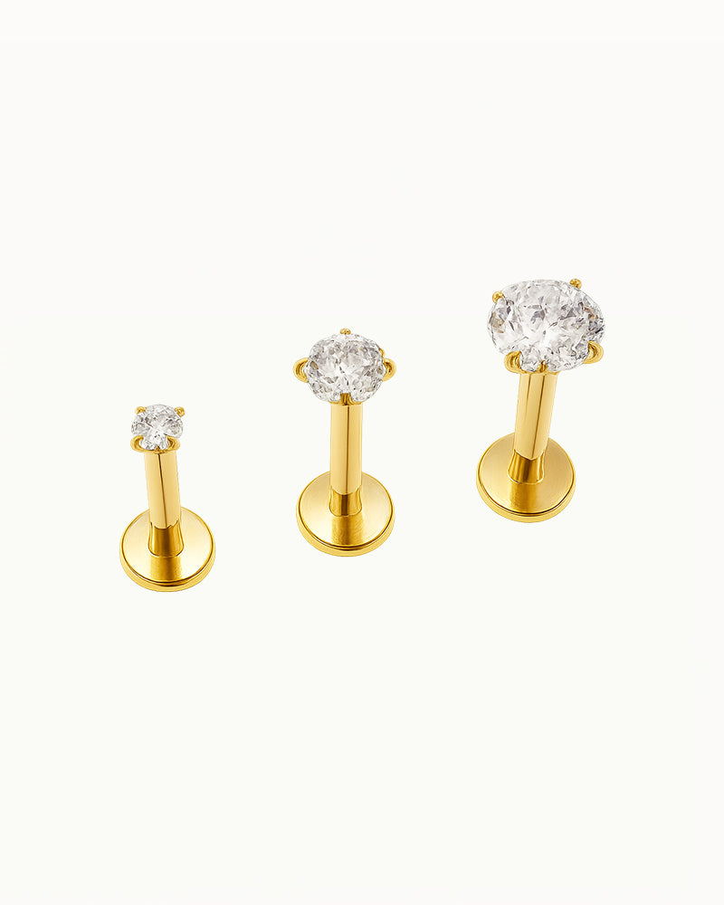 Titanium Klassieke Kristallen Piercing - Flora