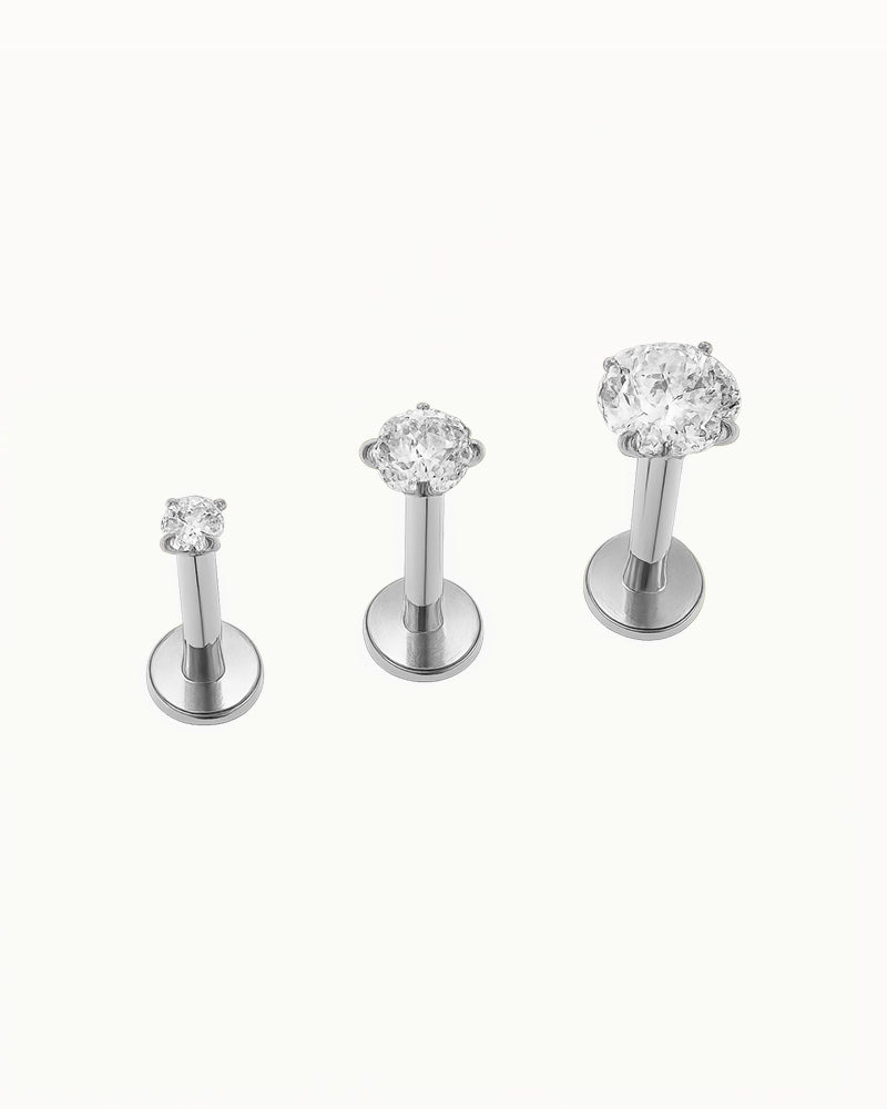 Titanium Klassieke Kristallen Piercing - Flora