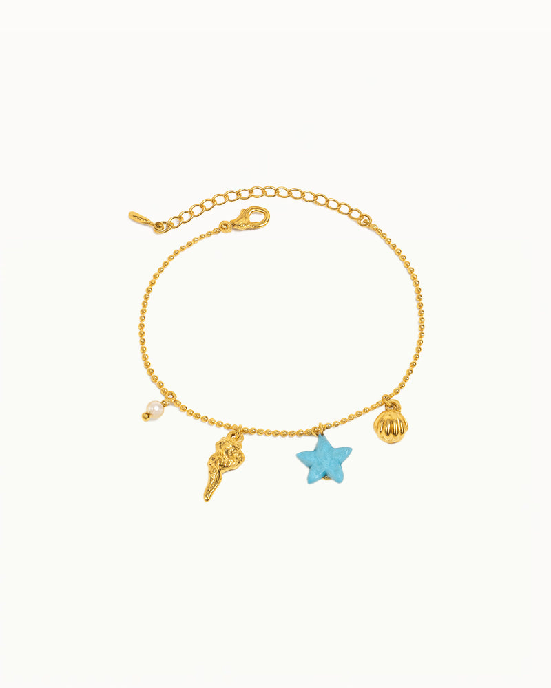 Gouden Armband met Zee Bedels - Dilara