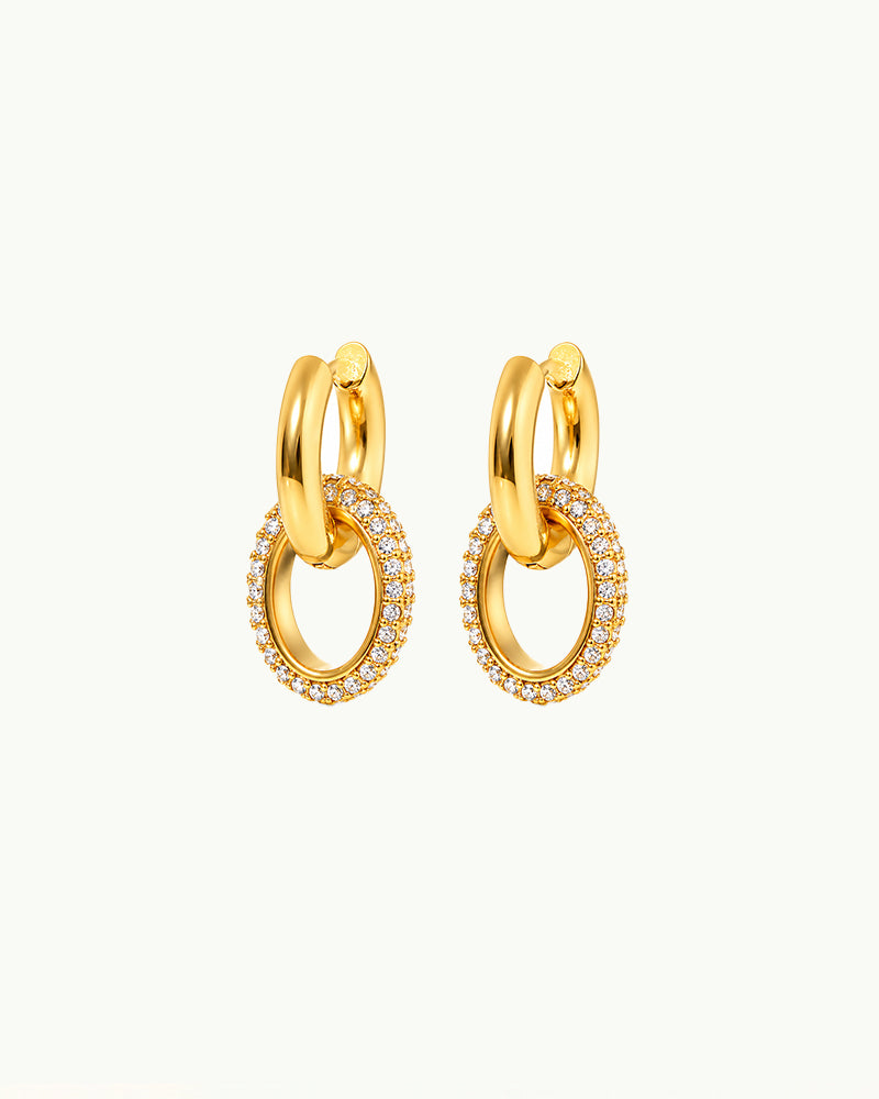 Gouden Oorbellen met Dubbele Hoops - Carla