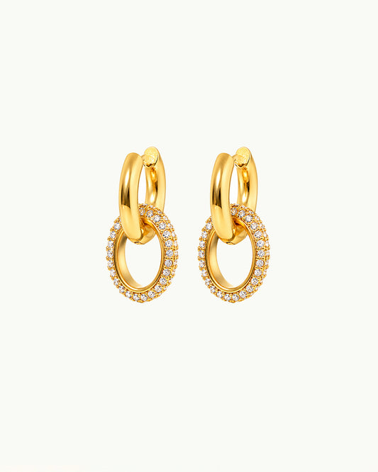 Gouden Oorbellen met Dubbele Hoops - Carla