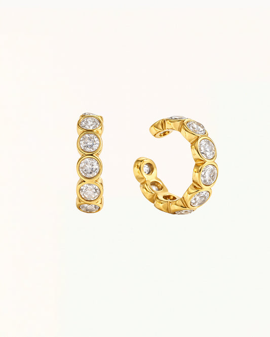 Ear Cuff met Grote Ronde Kristallen - Hawa